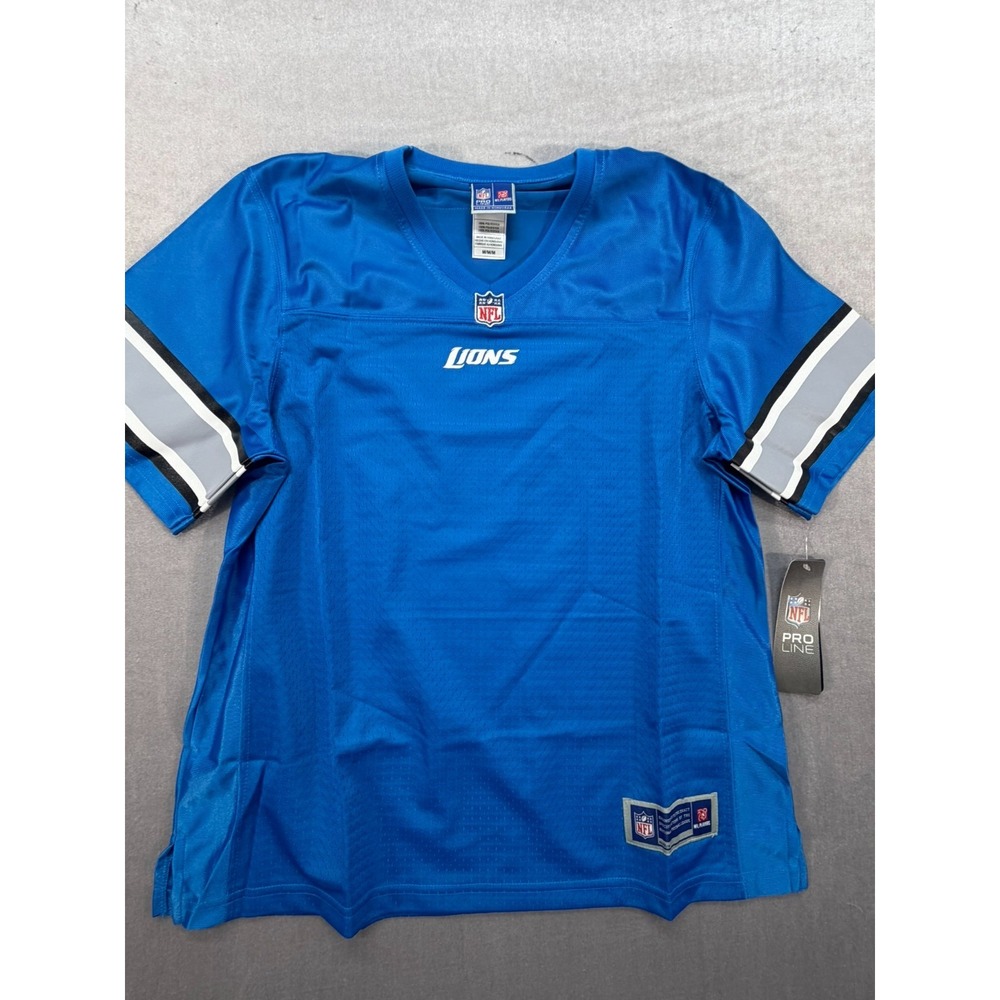 New NFL Proline Detroit Lions Women Jersey Size Medium Blue Silver